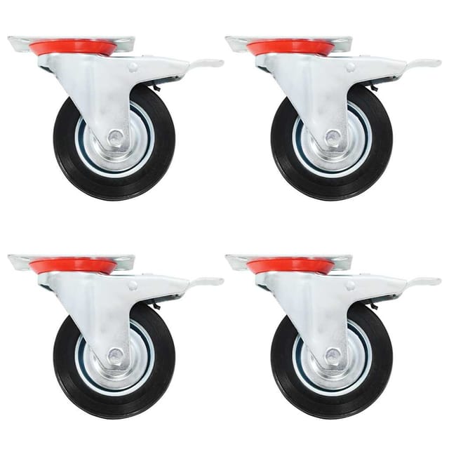 vidaXL Lenkrollen mit Doppelbremsen 4 Stk 100 mm 143446