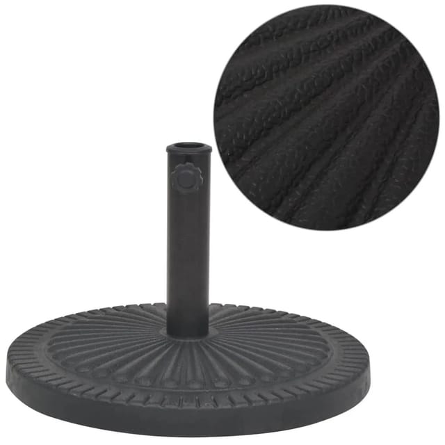 vidaXL Sonnenschirmständer Harz Rund Schwarz 29 kg 43658