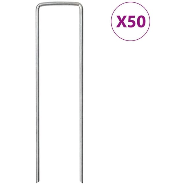 vidaXL Bodenanker 50 Stk U-Form 15x3,5 cm Verzinkter Stahl 4009360