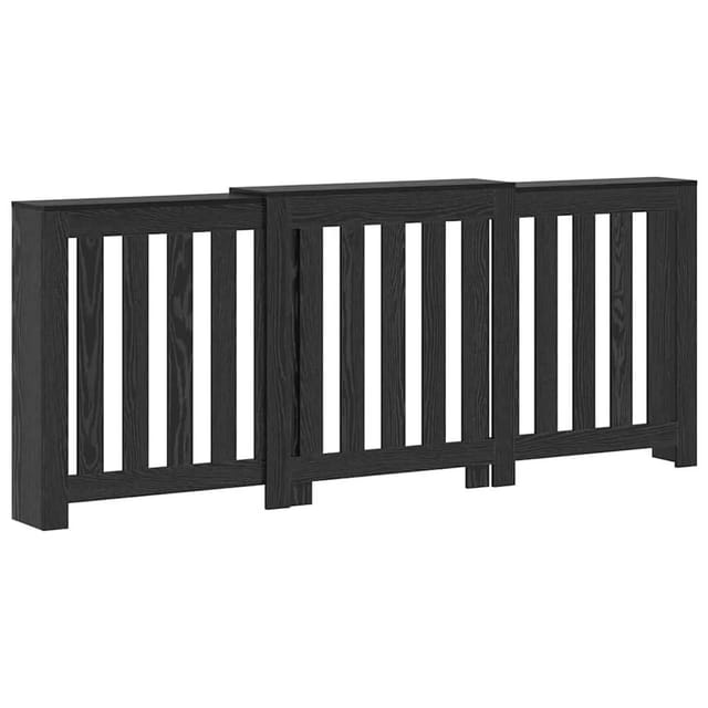 vidaXL Heizkörperabdeckung Schwarz Eichen-Optik 205 x 21,5 x 83,5 cm 869227