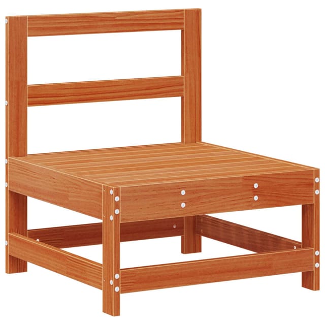 vidaXL Garten Mittelssofa Massives Kiefernholz Wachsbraun 865491