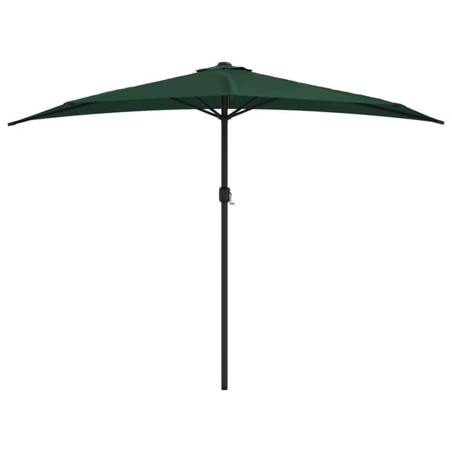 vidaXL Balkon-Sonnenschirm mit Alu-Mast Grün 300x155 cm Halbrund 44592