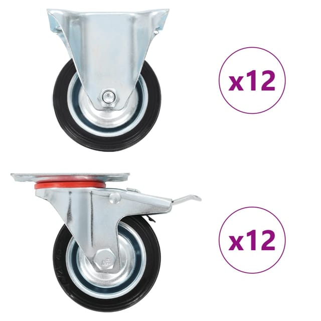 vidaXL 24 Stk Rollen 75 mm 278039
