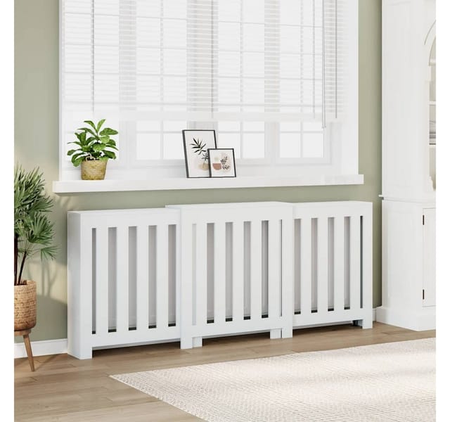 vidaXL Heizkörperverkleidung Weiß 205x21,5x83,5 cm Holzwerkstoff 852762