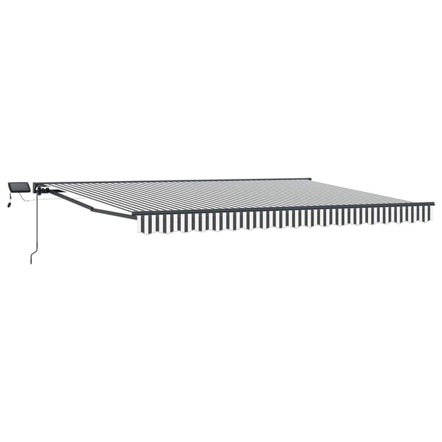 vidaXL Manueller Markisenrahmen mit LEDs Anthrazit und Weiß 5 x 3,5 m 3420940