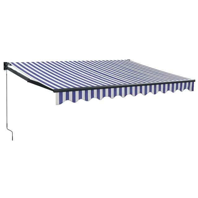 vidaXL Markise Einziehbar Blau und Weiß 3x2,5 m Stoff und Aluminium 3154446