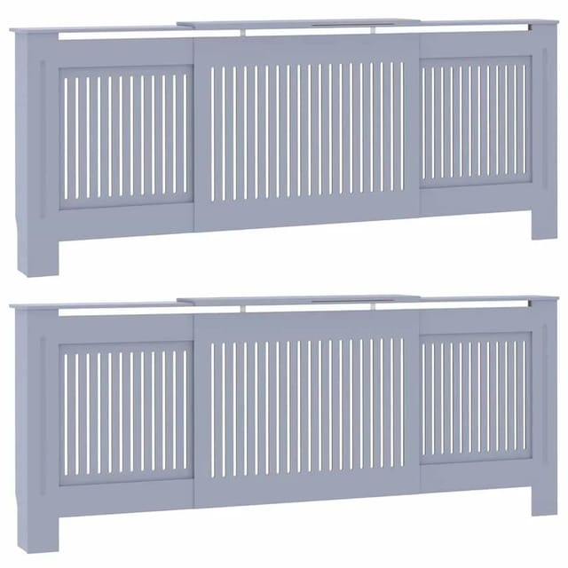 vidaXL Heizkörperabdeckung 2 Stk Grau 205 x 20,5 x 81,5 cm 3403239