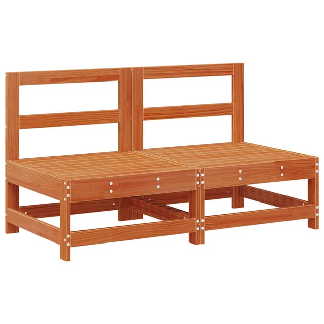 vidaXL Garten Mittelssofa Massives Kiefernholz Wachsbraun 865496