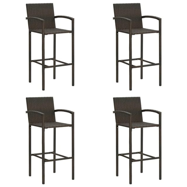 vidaXL Barhocker 4 Stk Braun Poly Rattan 313454