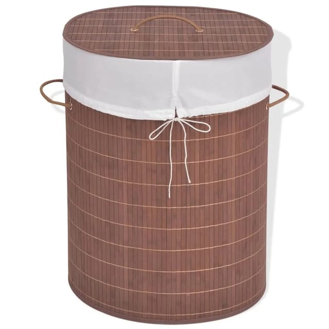 vidaXL Bambus-Wäschekorb Oval Braun 245580