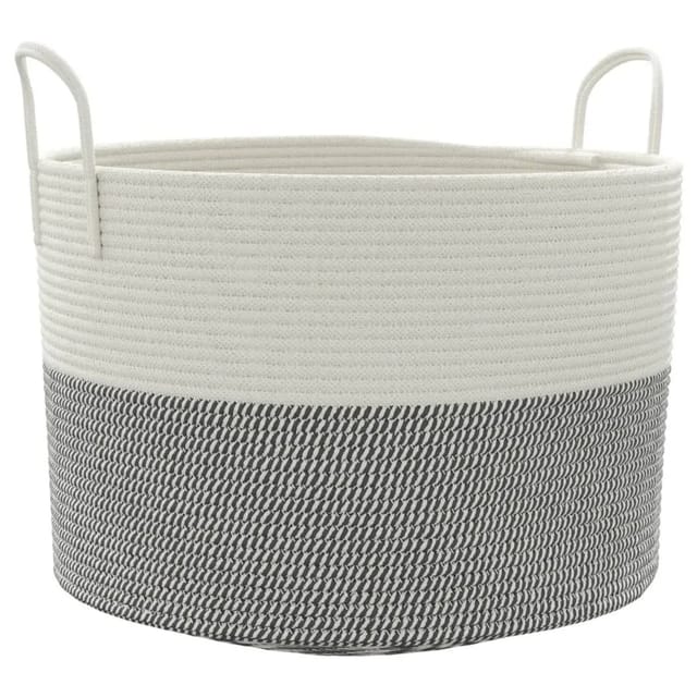 vidaXL Aufbewahrungskorb Grau und Weiß Ø51x33 cm Baumwolle 358490