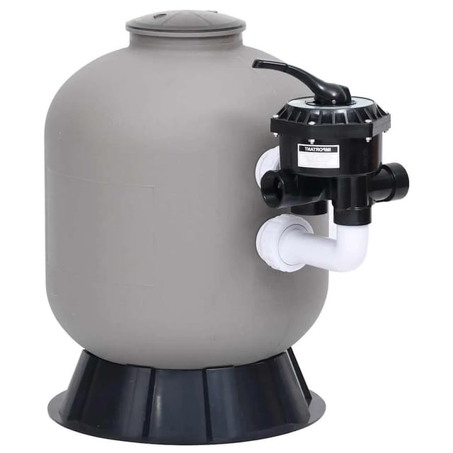 vidaXL Pool-Sandfilter mit seitlich montiertem 6-Wege-Ventil Grau 313990