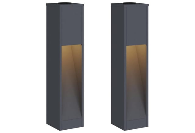 vidaXL Solar LED Wegeleuchte 2 Stk Anthrazit Kalt Gewalzter Stahl 879718