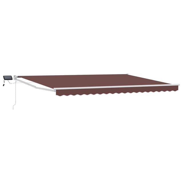 vidaXL Manuelle Gelenkarmmarkise mit LEDs Braun 4,5 x 3 m 3419309