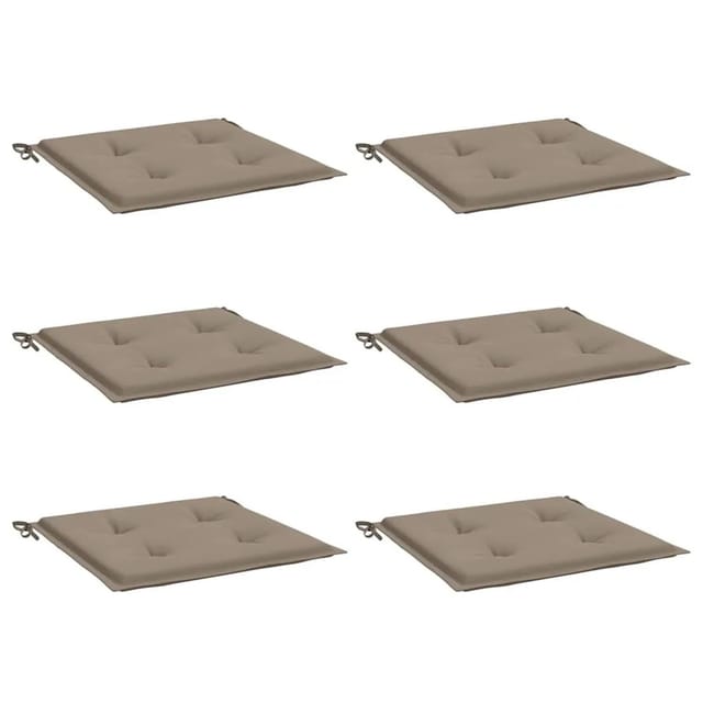 vidaXL Gartenstuhl-Kissen 6 Stk Taupe 40x40x4 cm Oxford-Gewebe 314019