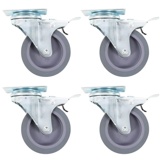 vidaXL Lenkrollen mit Doppelbremsen 4 Stk 75 mm 143421
