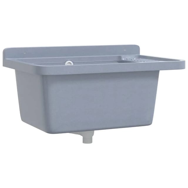 vidaXL Ausgussbecken Wandmontage Grau 60x40x28 cm Harz 4002798