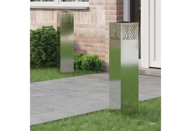 vidaXL Solar LED Weg Licht 2 Stk Silber Galvanisiert 879735