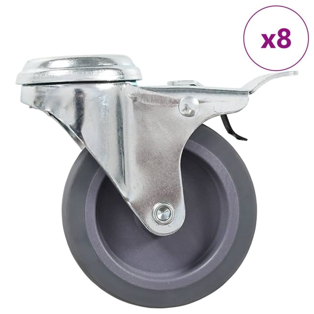 vidaXL 8 Stk Lenkrollen mit Rückenloch 75 mm 277856