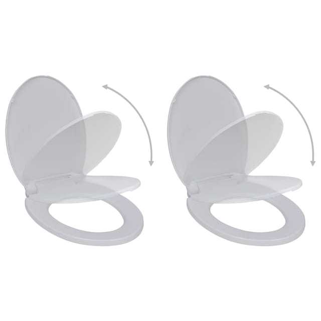 vidaXL Toilettensitze mit Absenkautomatik 2 Stk Kunststoff Weiß 275927