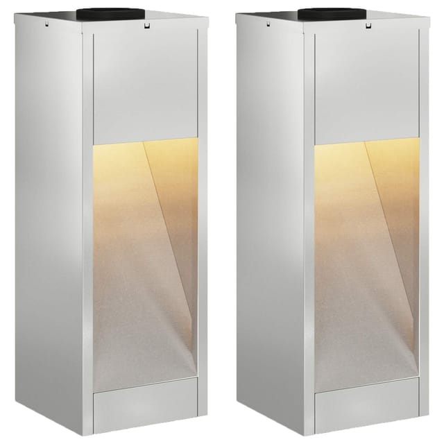 vidaXL Solar LED Wegeleuchte 2 Stk Silber Galvanisiert 879714