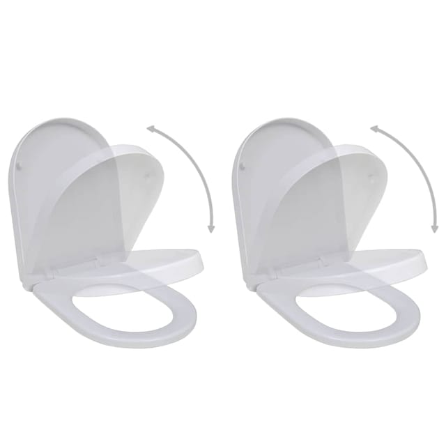 vidaXL Toilettensitze mit Absenkautomatik 2 Stk Kunststoff Weiß 275928