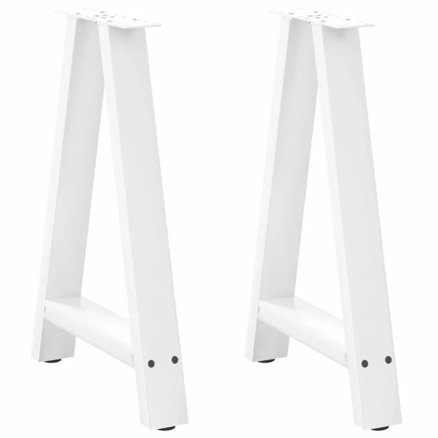 vidaXL Esstischbeine A-Form 2 Stk Weiß 50x72-73 cm Stahl 4012845