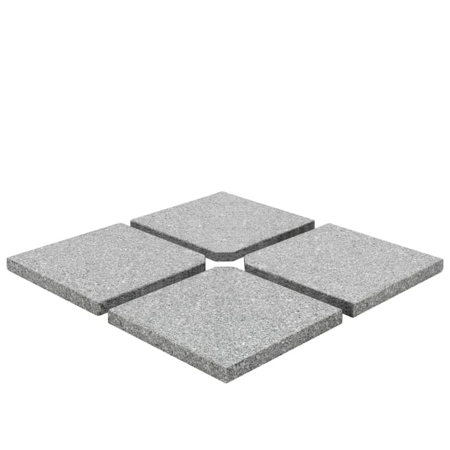 vidaXL Schirm-Gewichtsplatten 4 Stk Quadratisch Grau Granit 100 kg 276268