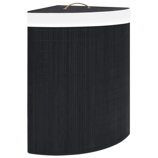 vidaXL Eck-Wäschekorb Bambus Schwarz 60 L 320762
