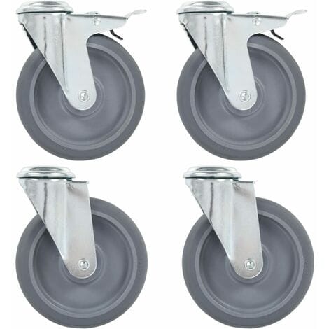 vidaXL 16 Stk Lenkrollen mit Rückenloch 125 mm 277898