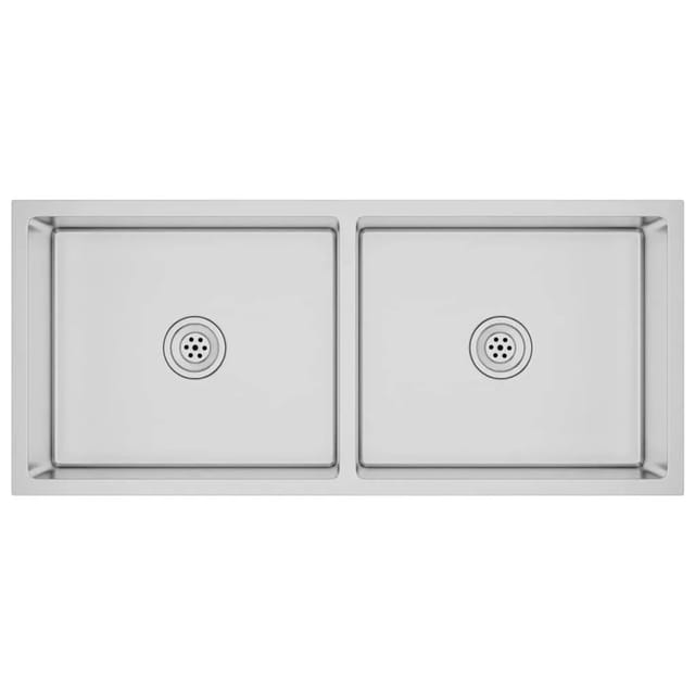 vidaXL Handgemachte Einbauspüle Edelstahl 51524