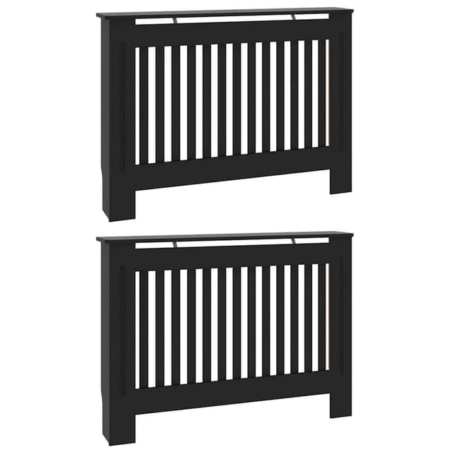 vidaXL Heizkörperabdeckung 2 Stk Schwarz 112 x 19 x 81,5 cm 3403229