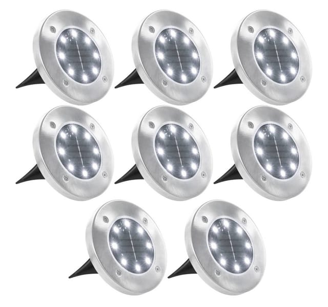 vidaXL Solar-Bodenleuchten 8 Stk LED Weiß 44416