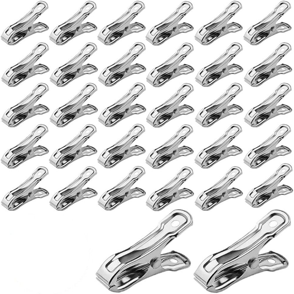 50 Stück Gewächshausclips Aus Edelstahl, Gewächshausfolienclips, Gartennetzclips, Pflanzenclips, Stützclips, Wäscheklammern, Feste Gewächshausclips