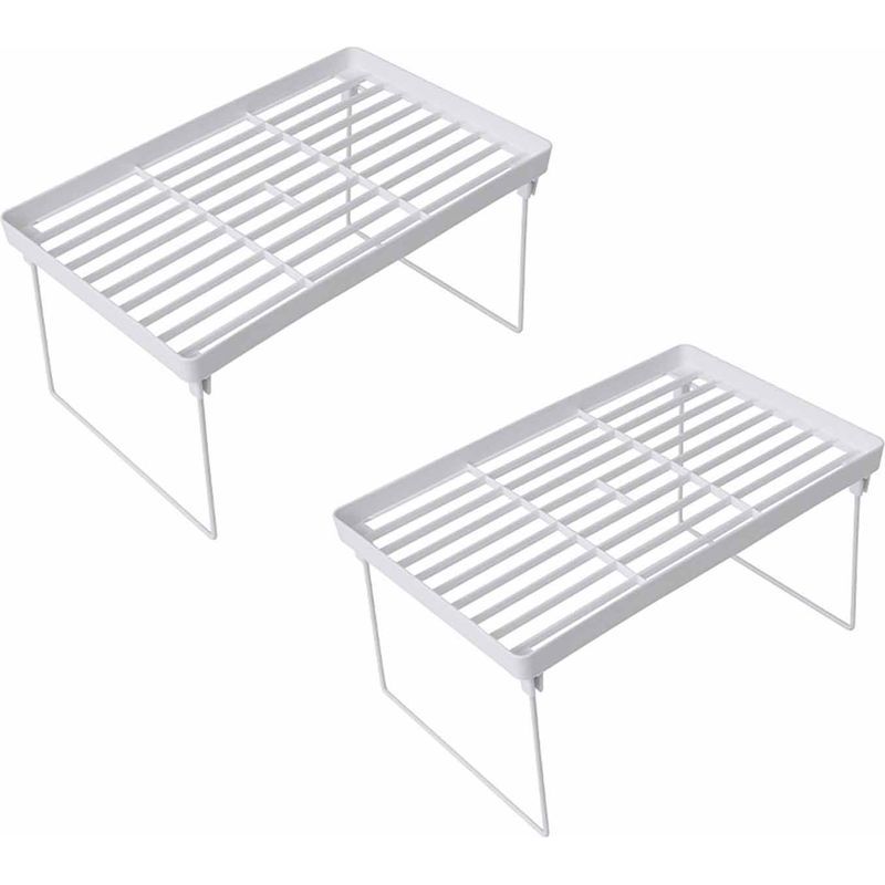 2-teiliges Badezimmerregal, Küchenarbeitsplatten-organizer, Faltbares Regal, Ideal Für Den Täglichen Gebrauch, Weiß