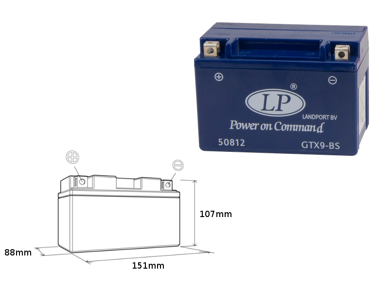 Landport Gtx9-4 12v 8ah Wartungsfreie Gelbatterie Für Motorräder