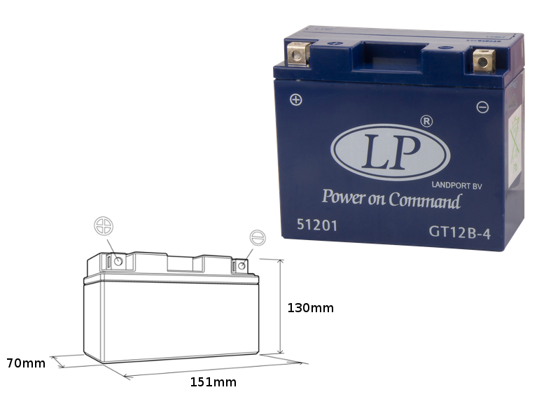 Gelbatterie 12 V 11 Ah Gt12b-4/mg Lt12b-4 Wartungsfrei 151 X 70 X 130 Mm