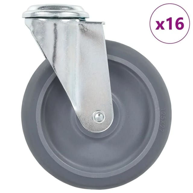 vidaXL 16 Stk Lenkrollen mit Bolzenloch 125 mm 277873