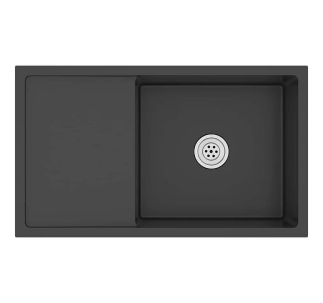 vidaXL Handgemachte Einbauspüle Schwarz Edelstahl 51521