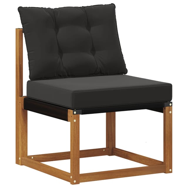 vidaXL Outdoor Mittelsofa Massivholz Akazie und Textilene Stoff Natur 900599