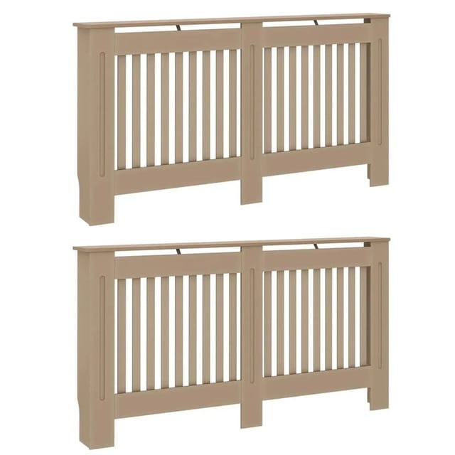 vidaXL Heizkörperabdeckung 2 Stk Natur 152 x 19 x 81,5 cm 3403233