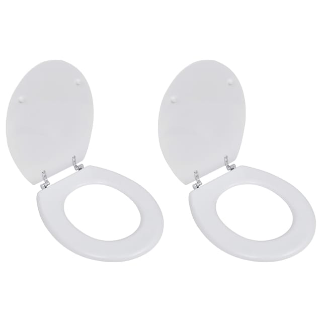 vidaXL Toilettensitze mit Deckel 2 Stk MDF Weiß 275907