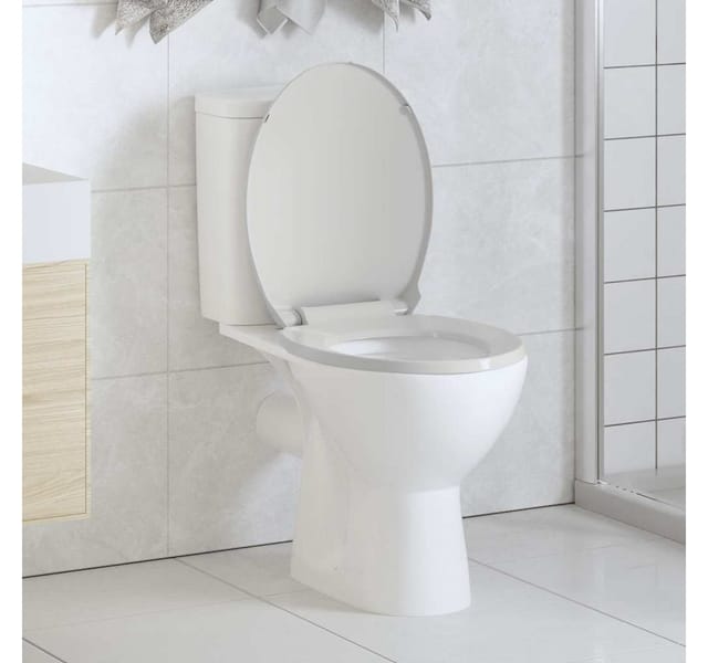 vidaXL Toilettensitz mit Absenkautomatik Weiß Oval 141762
