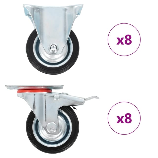 vidaXL 16 Stk Rollen 75 mm 278038