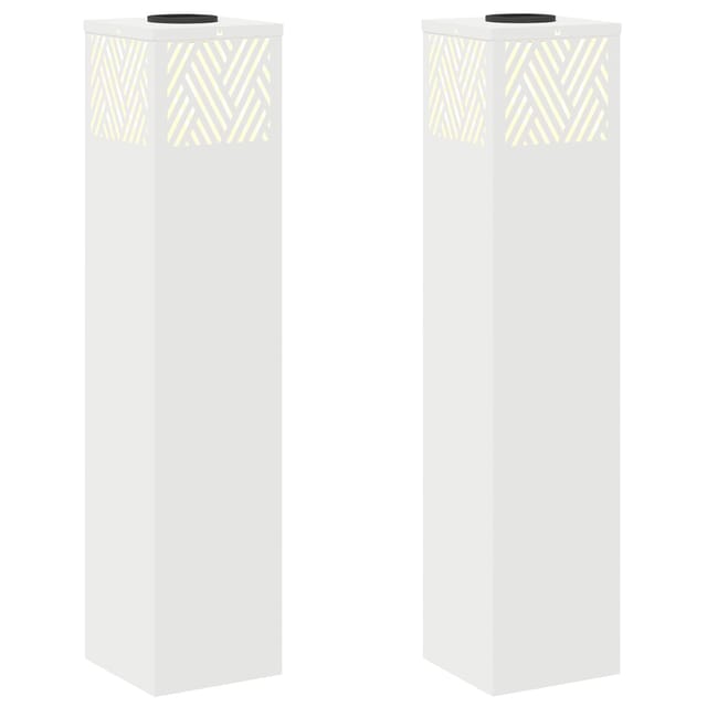 vidaXL Solar LED Weg Licht 2 Stk Weiß Kalt Gewalzter Stahl 879731