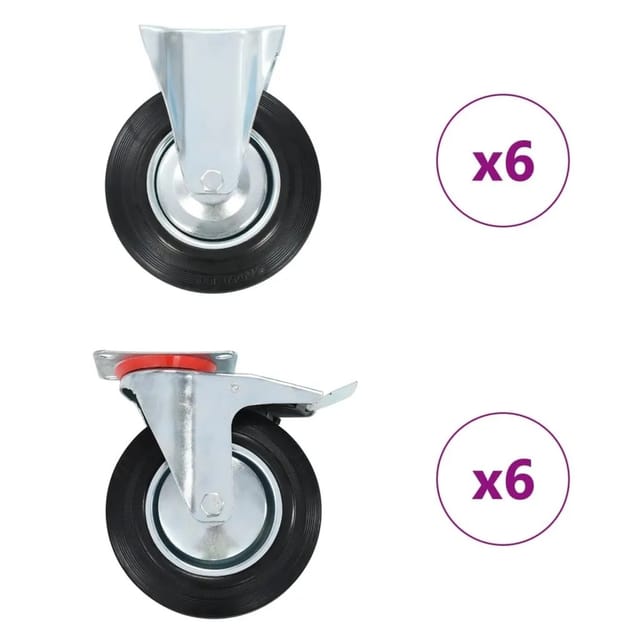 vidaXL 12 Stk Rollen 200 mm 278057