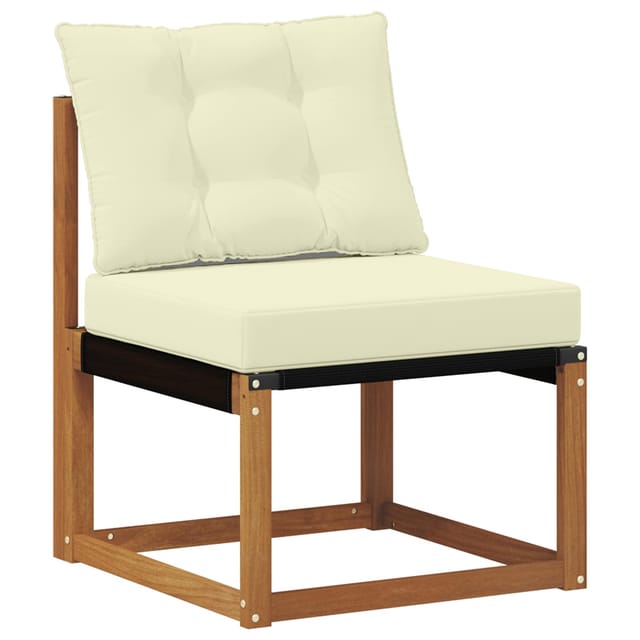 vidaXL Outdoor Mittelsofa Massivholz Akazie und Textilene Stoff Natur 900597