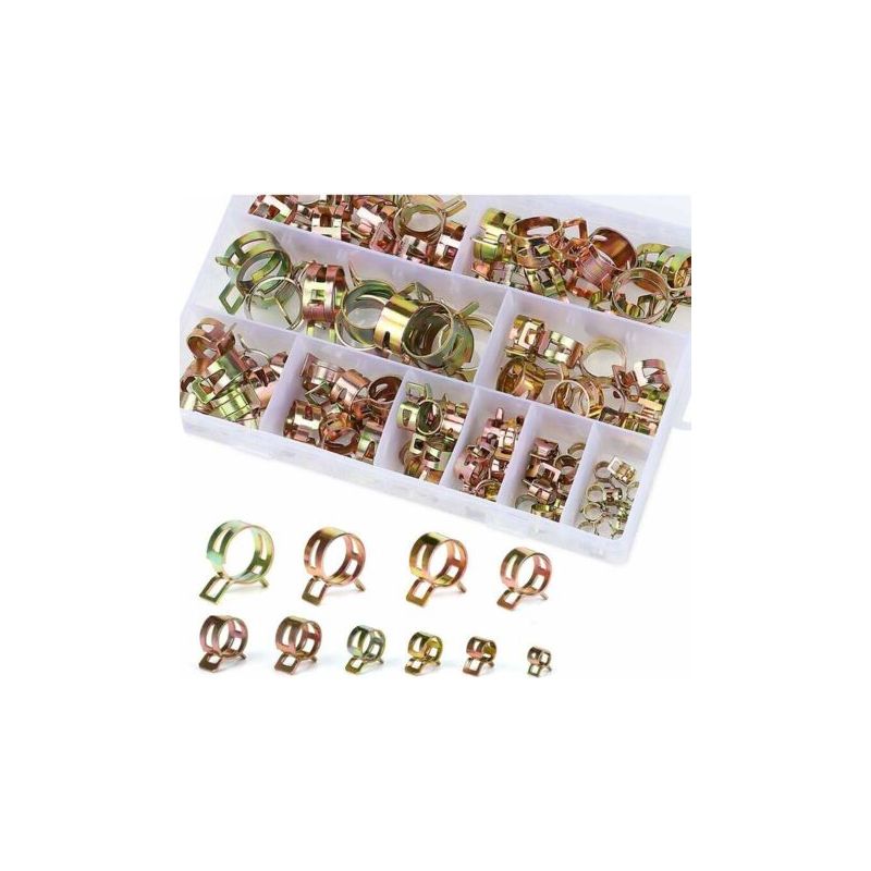 Vurahome - Sonderangebot - Federklemme Für Kraftstoffschlauch, 100 Schlauchschellen Mit Aufbewahrungsbox (6-22 Mm, Größe 10)
