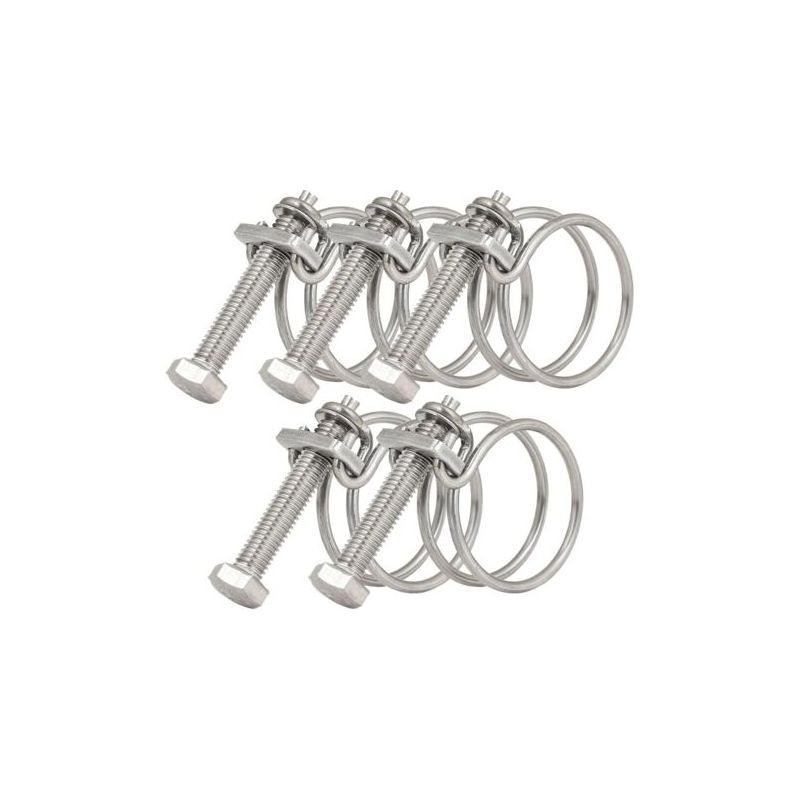 Ein Set Aus 5 Doppeldraht-schlauchschellen, 45–50 Mm, Edelstahl 201, Universelle Befestigung Für Sanitärrohre
