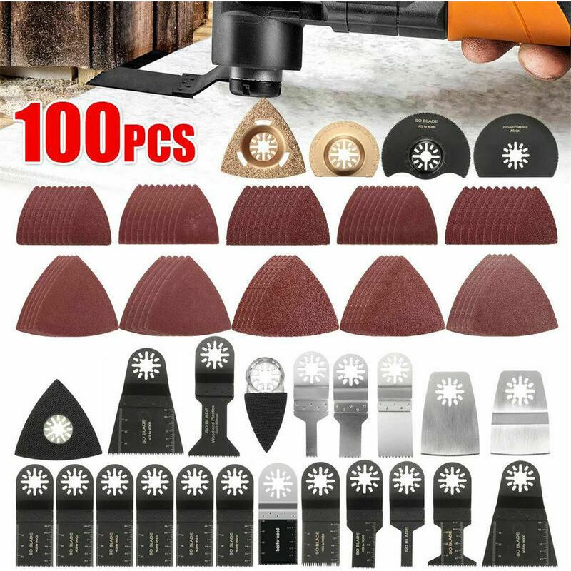 Vurahome - 100 Stück Oszillationssägeblätter Für Multifunktionssägen, Zubehör Für Oszillationswerkzeuge Von Fein Multimaster, Dremel, Dewalt Und Einhell Für Holz, Metall Und Kunststoff (56 Stück)